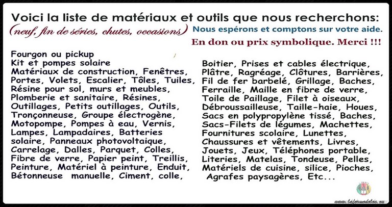 La ferme de Léo Cameroun, recherche matériels et outils,